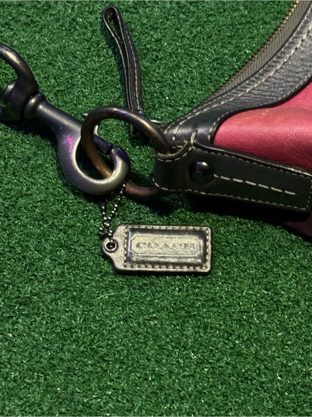 Coach SOHO Patchwork Crossbody Shoulder Bag in Pink, Magenta and Silver - Picture 2 of 12